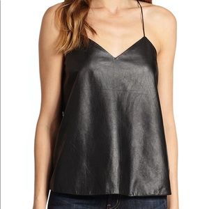 Tibi Leather Cami